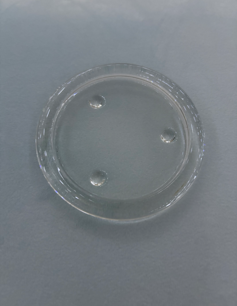 Plateau rond en verre pour bougie